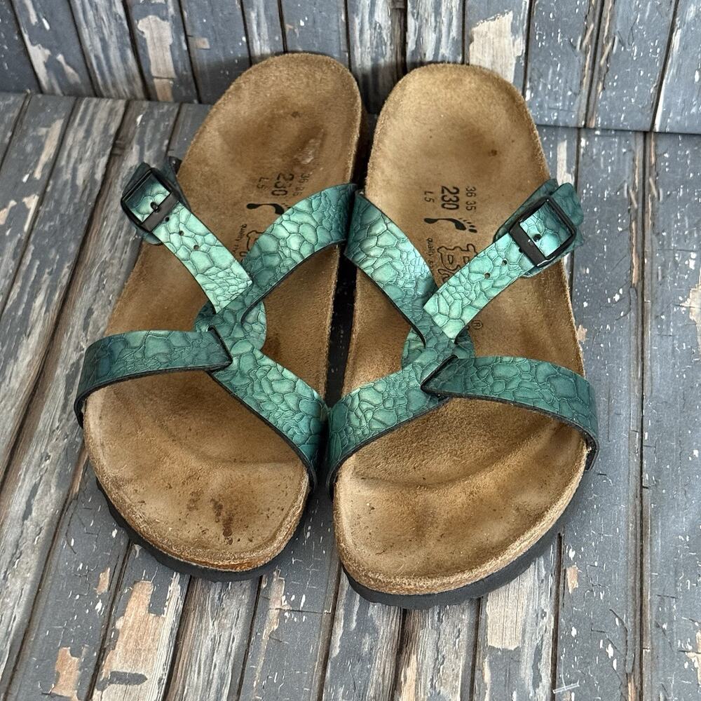 Birkenstock Birki’s Sylt Birko Flor Women’s Sz 5/EU 36 Turquoise Strappy Sandals